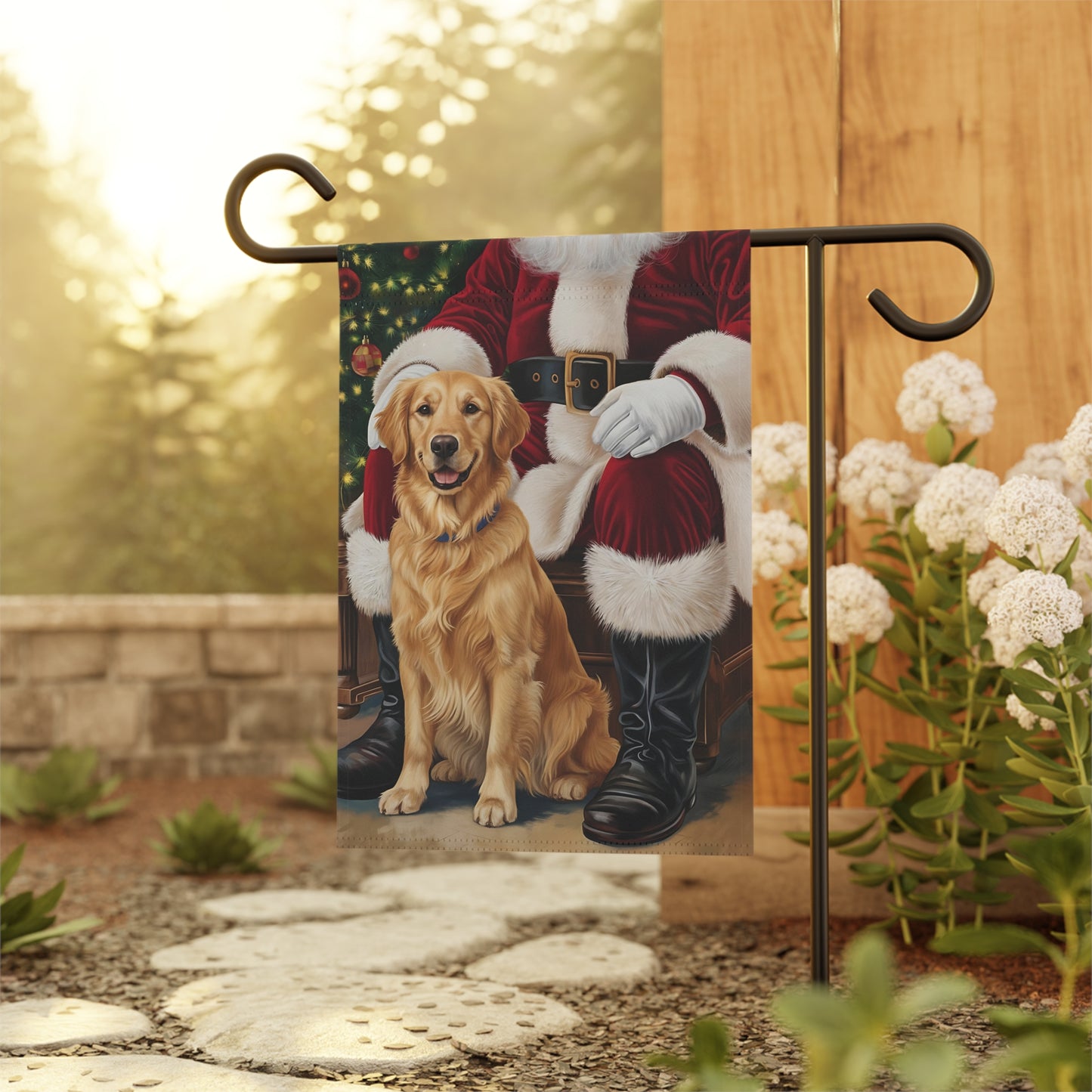 Golden Retriever Christmas Garden Flag