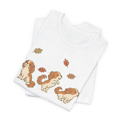 Blenheim Cavalier Chasing Leaves TShirt