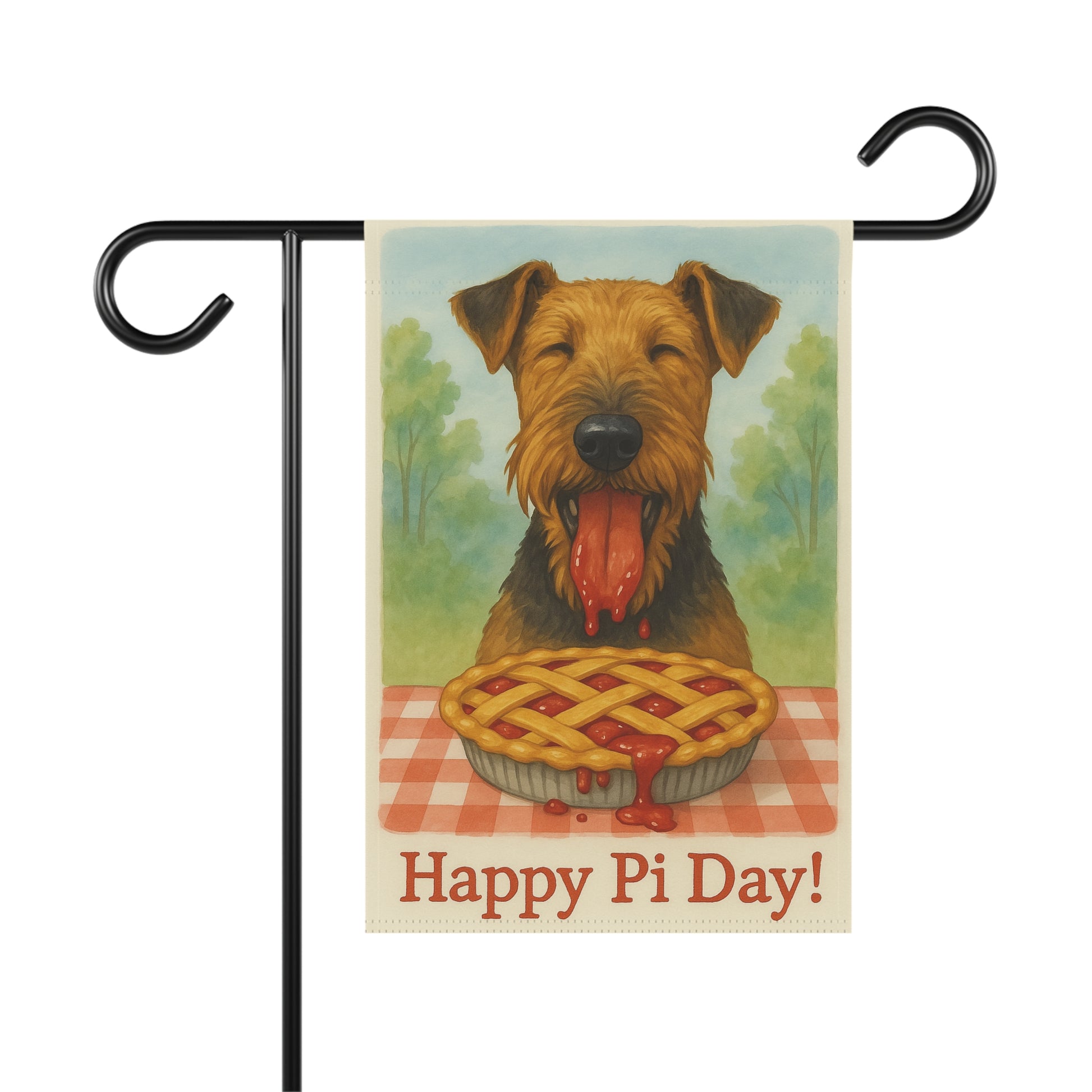 Airedale Terrier Pi Day Garden Flag