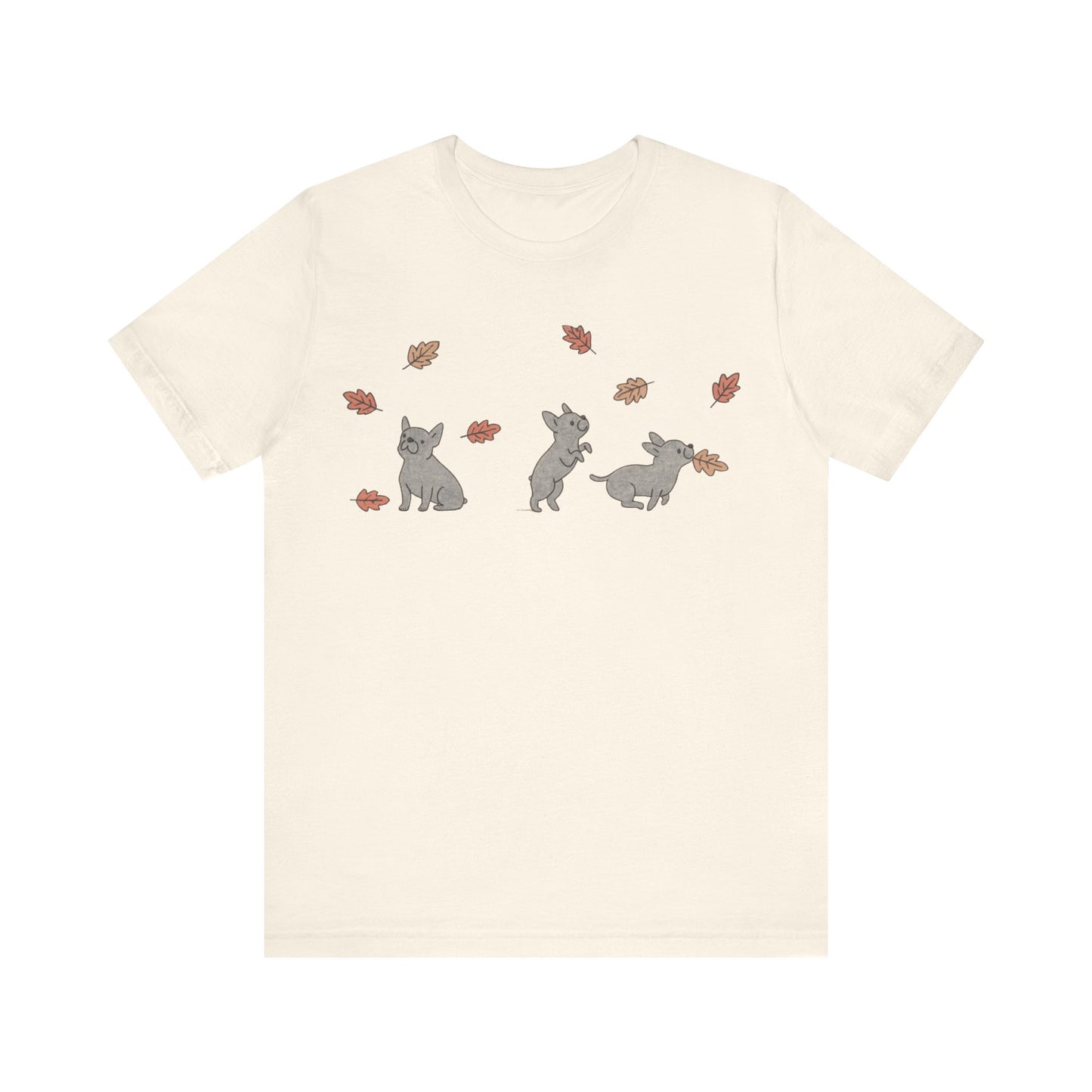 Black Frenchie Chasing Leaves TShirt