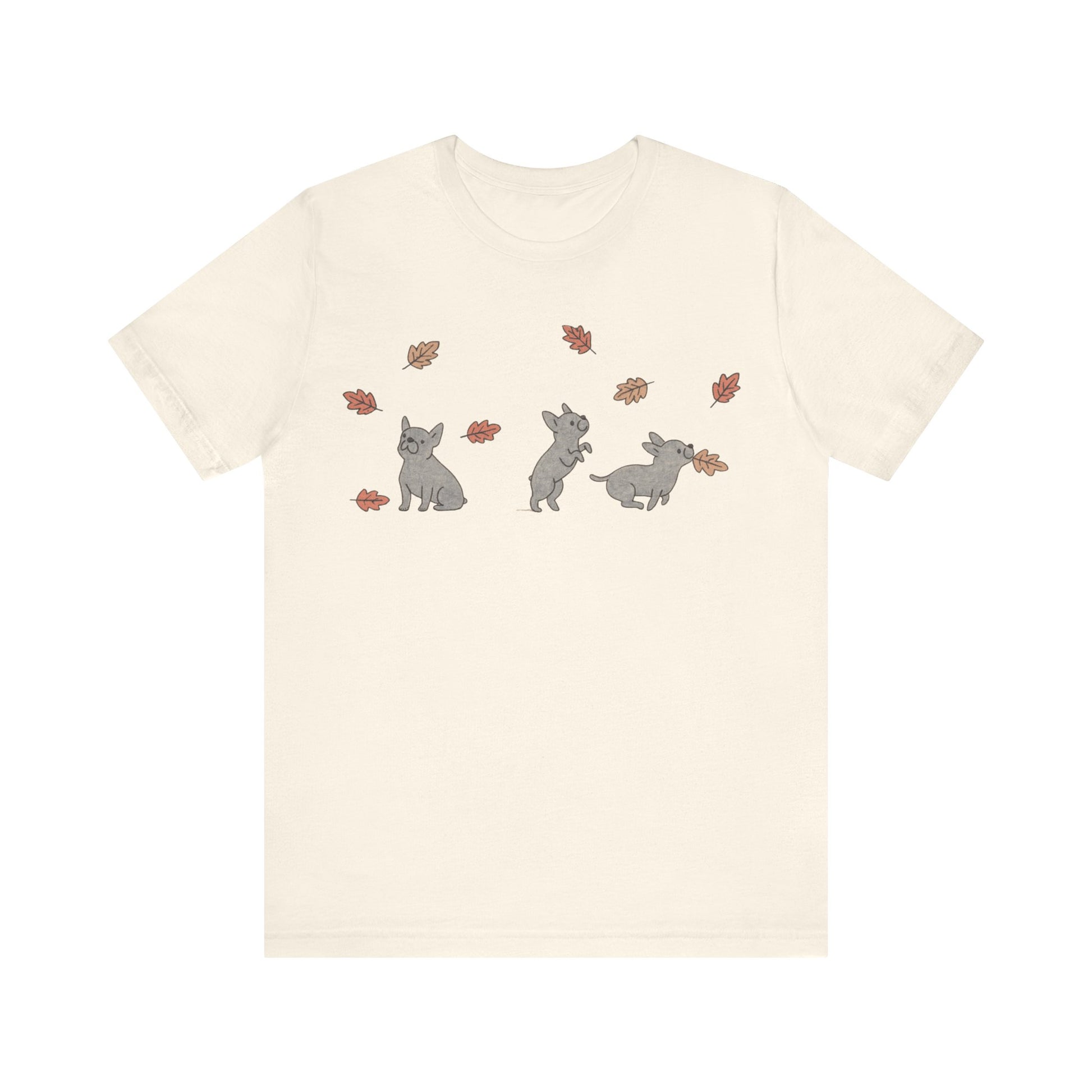 Black Frenchie Chasing Leaves TShirt