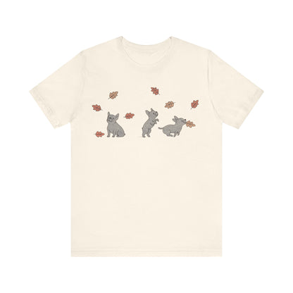 Black Frenchie Chasing Leaves TShirt