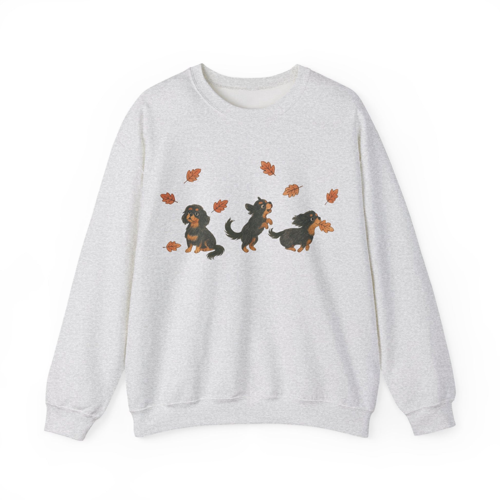 Black Tan Cavalier Chasing Leaves Sweatshirt