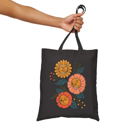 Golden Retriever Sleeping Flowers Tote Bag