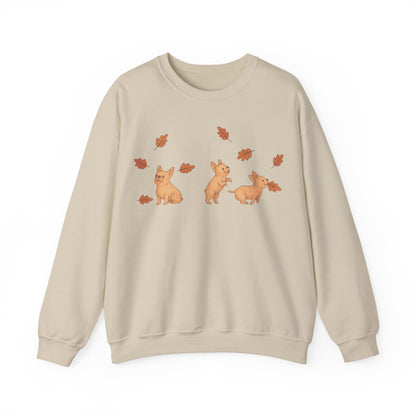 Fawn Frenchie Chasing Leaves Sweatshirt
