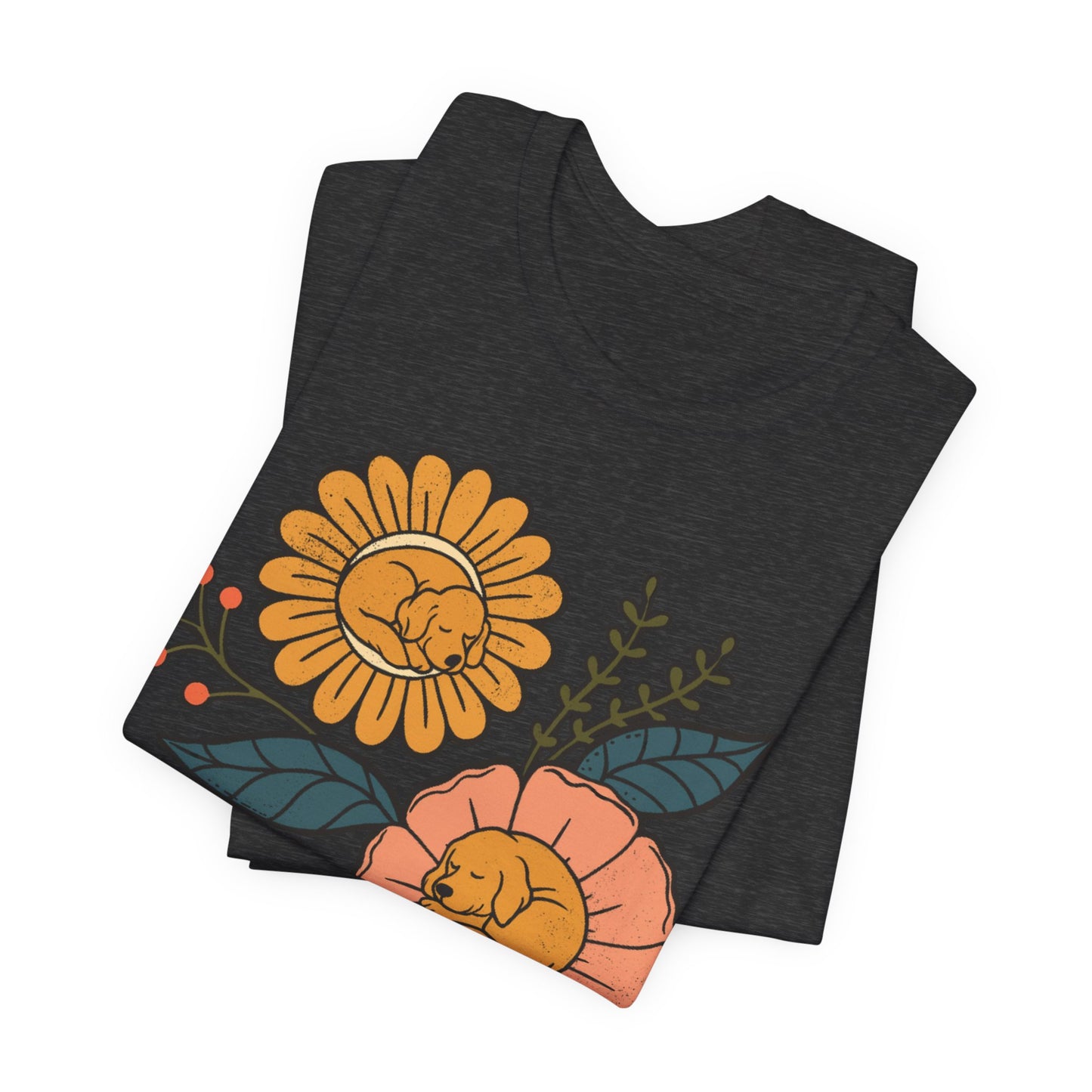 Golden Retriever Sleeping Flowers TShirt