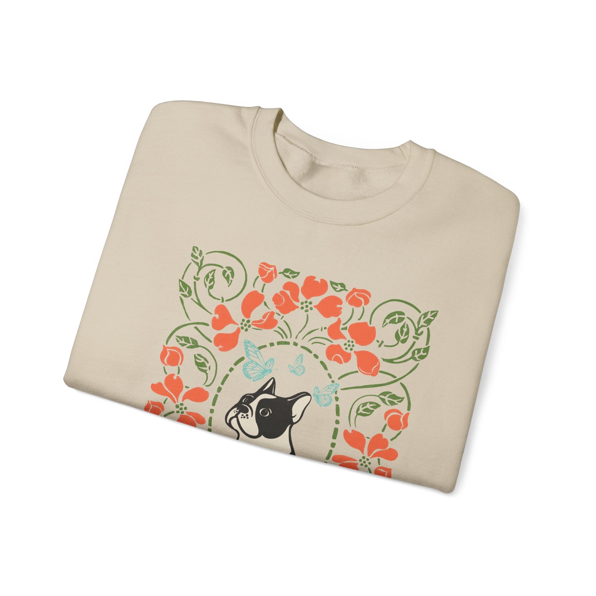 Piebald French Bulldog Butterfly Frame Sweatshirt