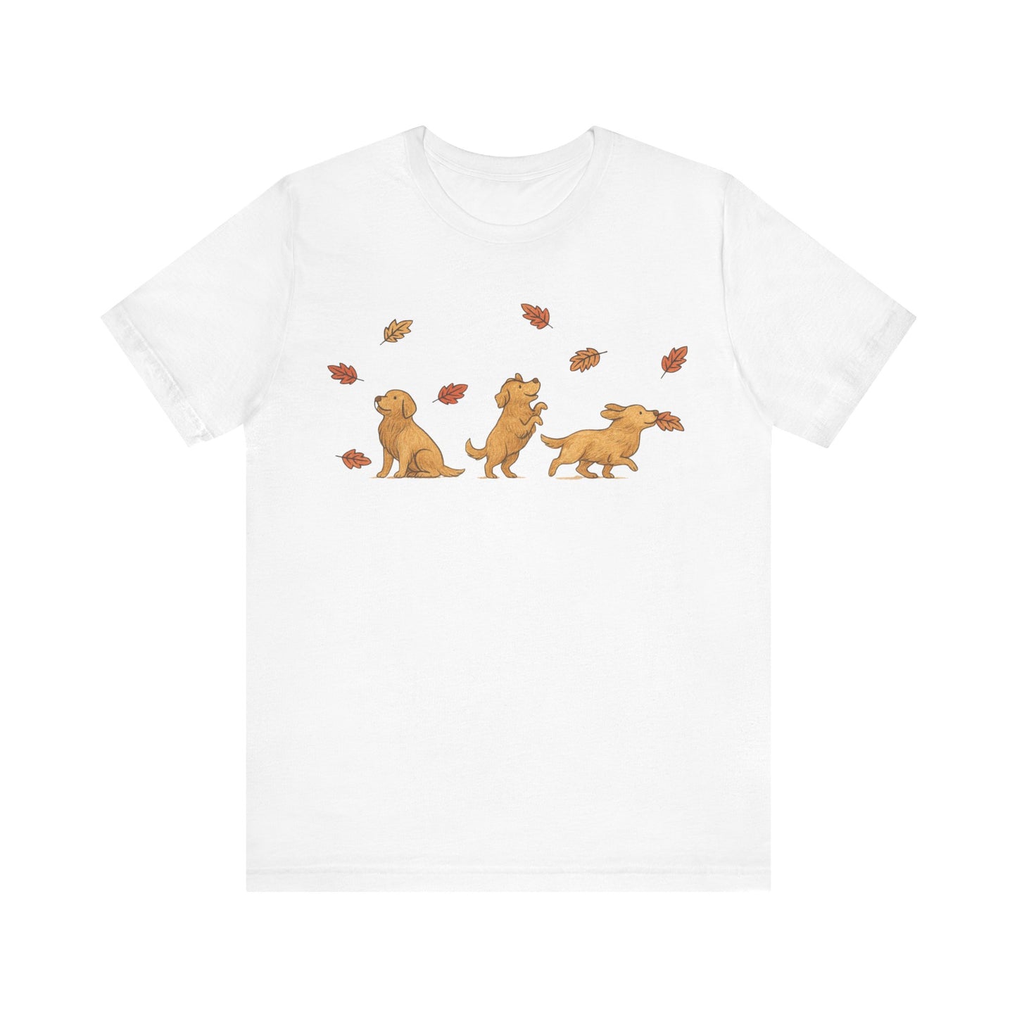 Golden Retriever Chasing Leaves TShirt