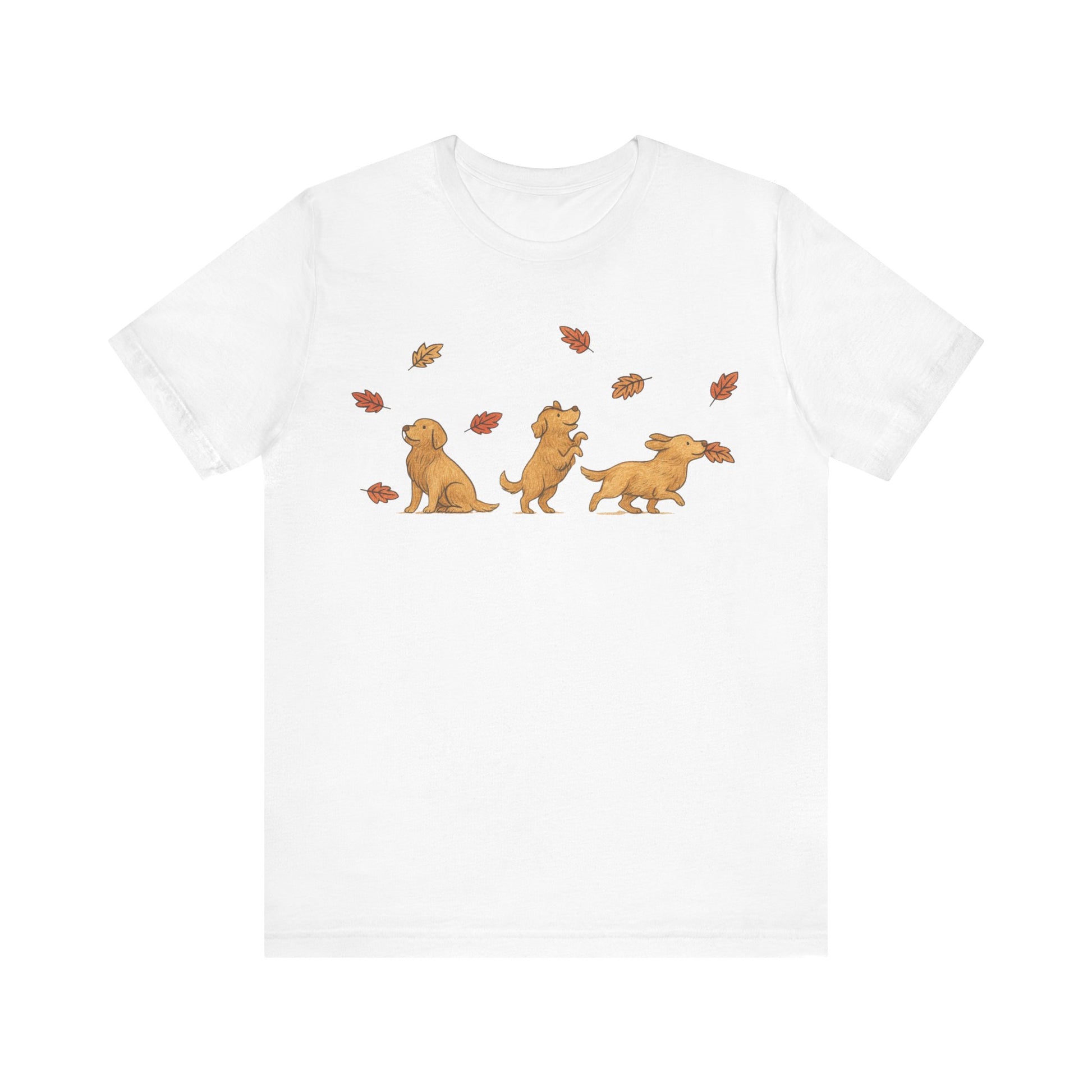 Golden Retriever Chasing Leaves TShirt