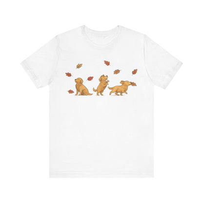 Golden Retriever Chasing Leaves TShirt