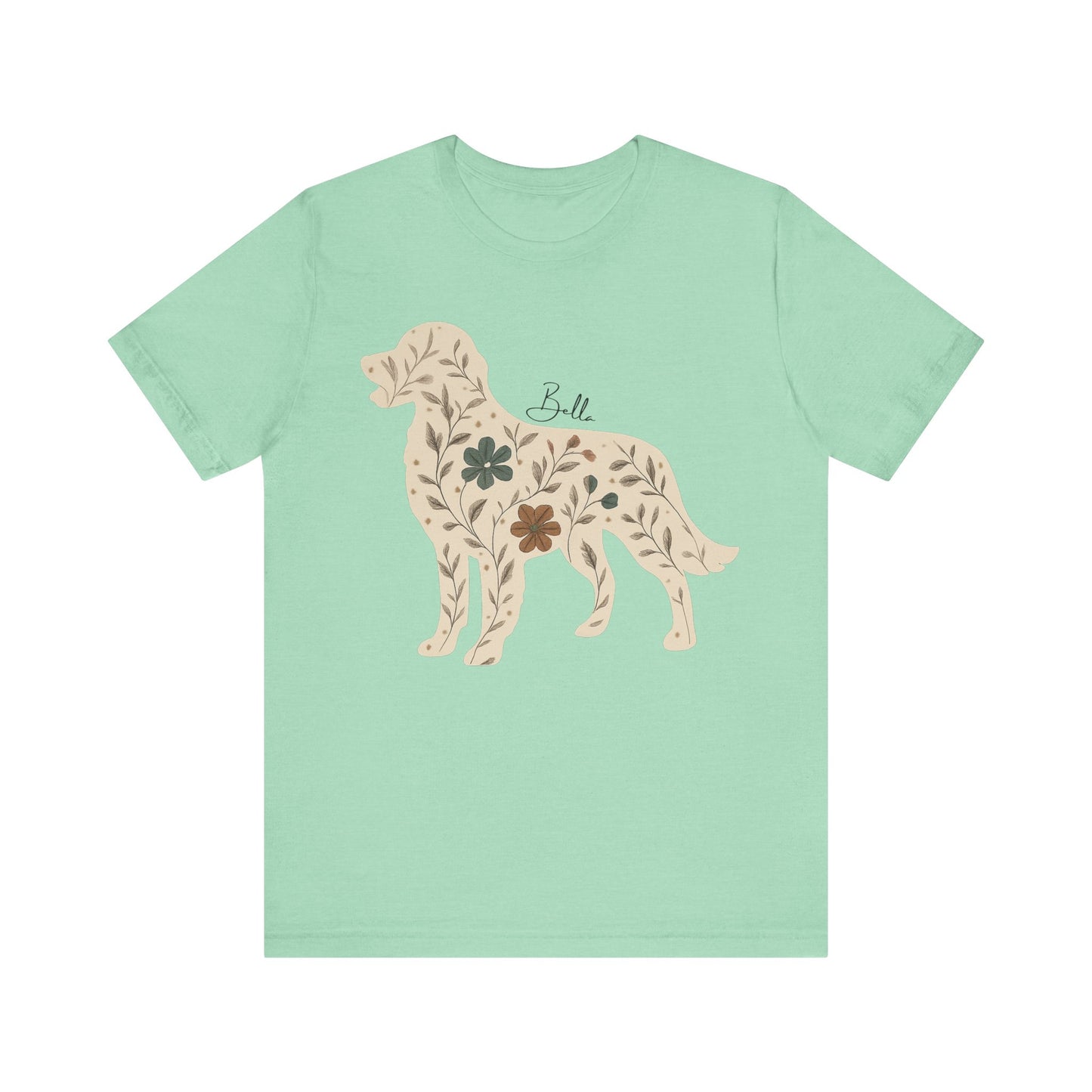 Golden Retriever Floral Silhouette TShirt