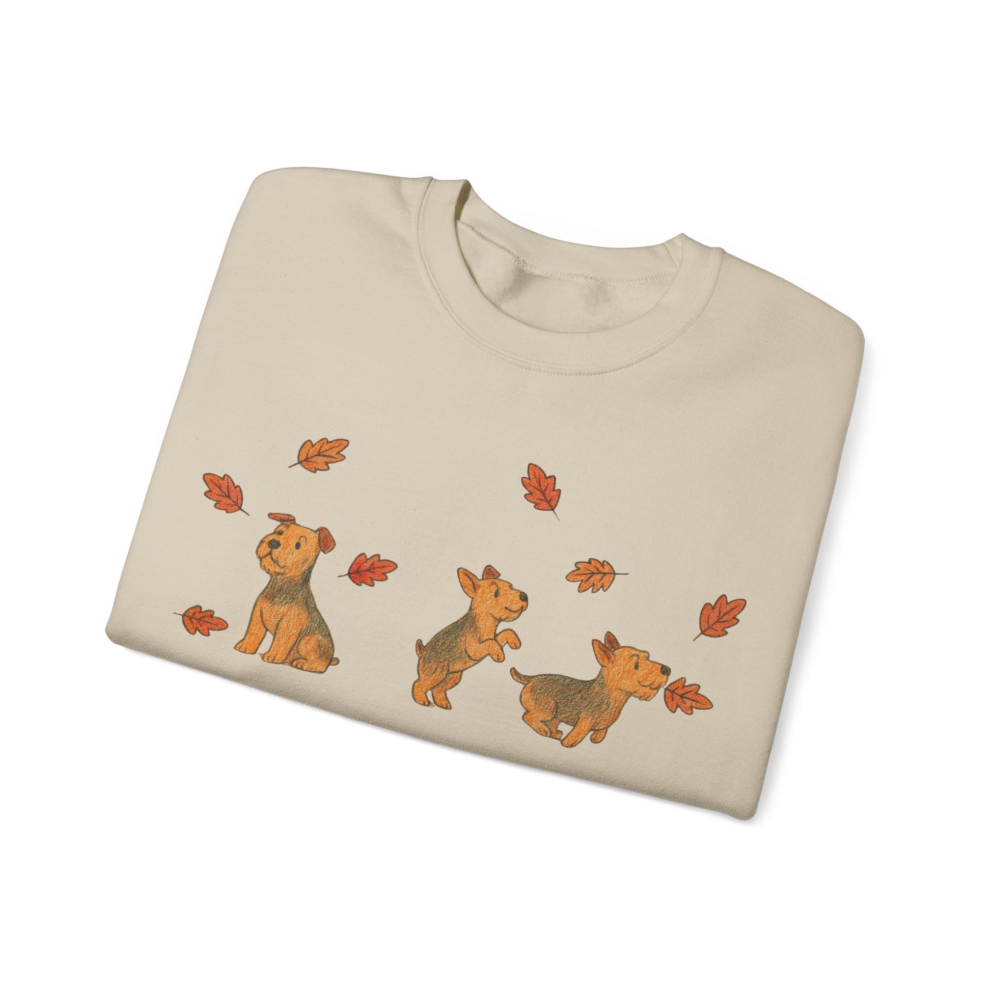 Airedale Terrier Chasing Leaves Sweatshirt