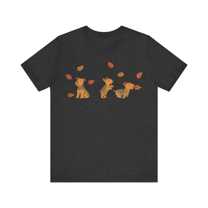 Airedale Terrier Chasing Leaves TShirt