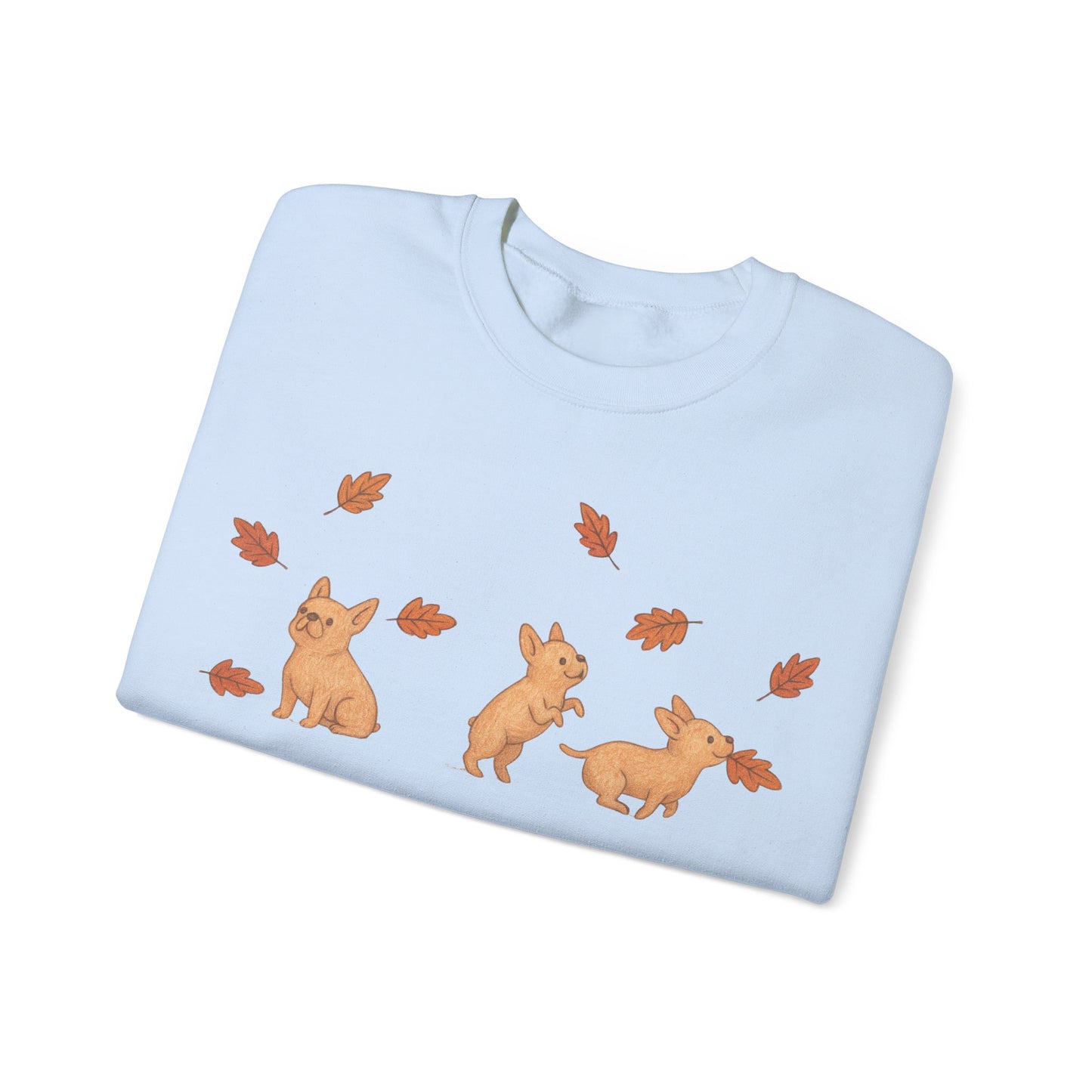 Fawn Frenchie Chasing Leaves Sweatshirt