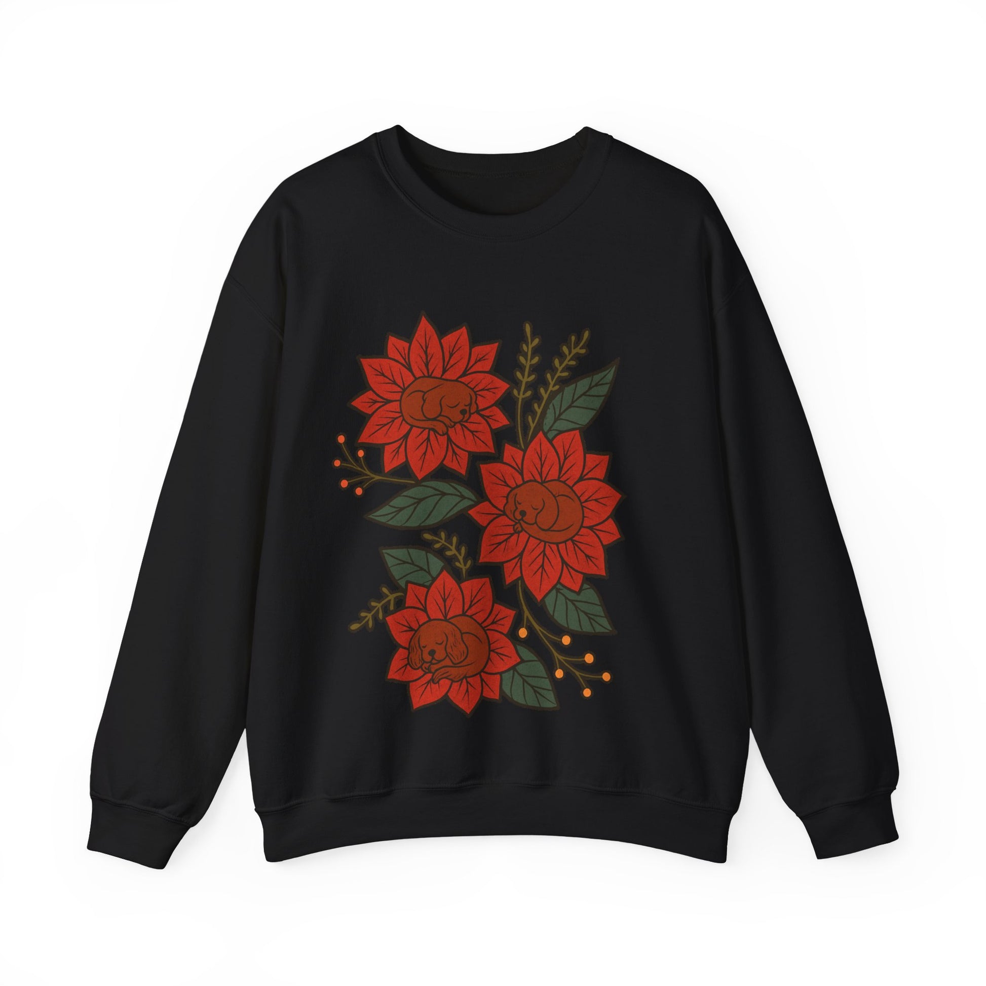 Ruby Cavalier Christmas Flower Sweatshirt