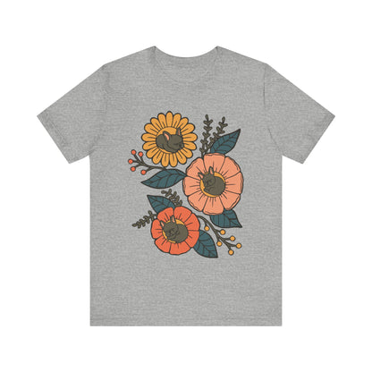 Black Frenchie Sleeping Flowers TShirt