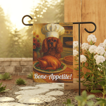 Ruby Cavalier Bone-Appetite Garden Flag