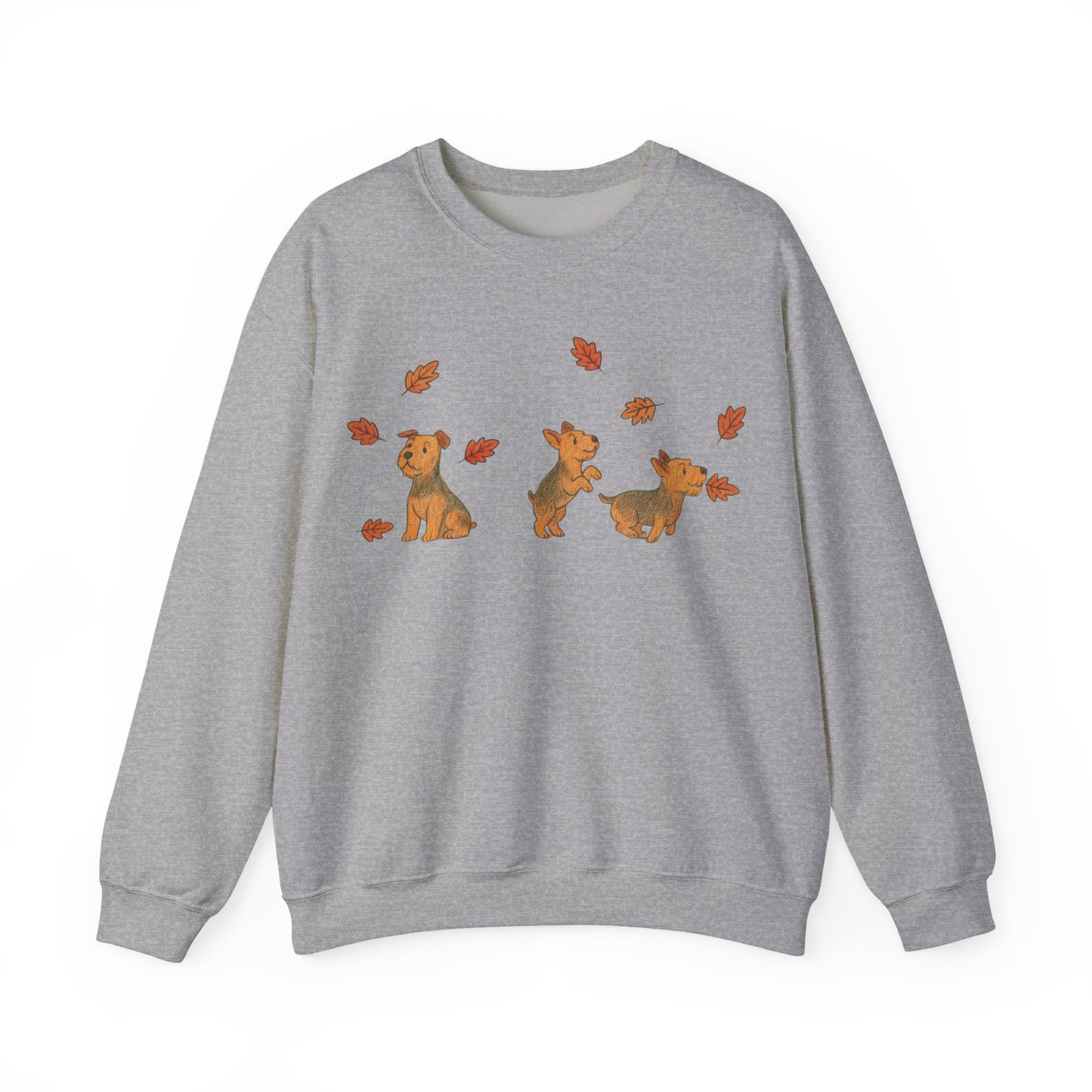 Airedale Terrier Chasing Leaves Sweatshirt
