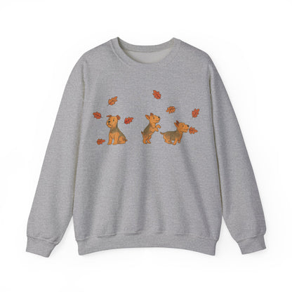 Airedale Terrier Chasing Leaves Sweatshirt