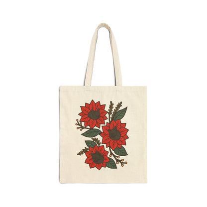 Black Frenchie Holiday Flower Sleeping Tote Bag