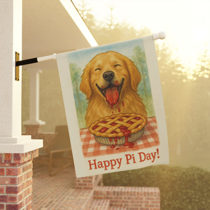 Golden Retriever Pi Day Garden Flag