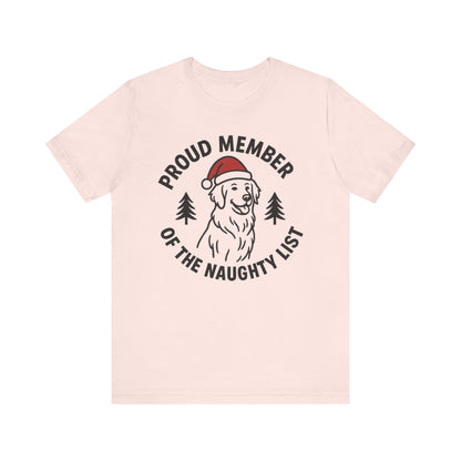 Golden Retriever Naughty List TShirt