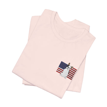 Embroidered Flag Piebald Frenchie TShirt