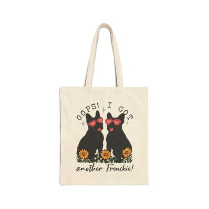 Black Frenchie Oops Tote Bag