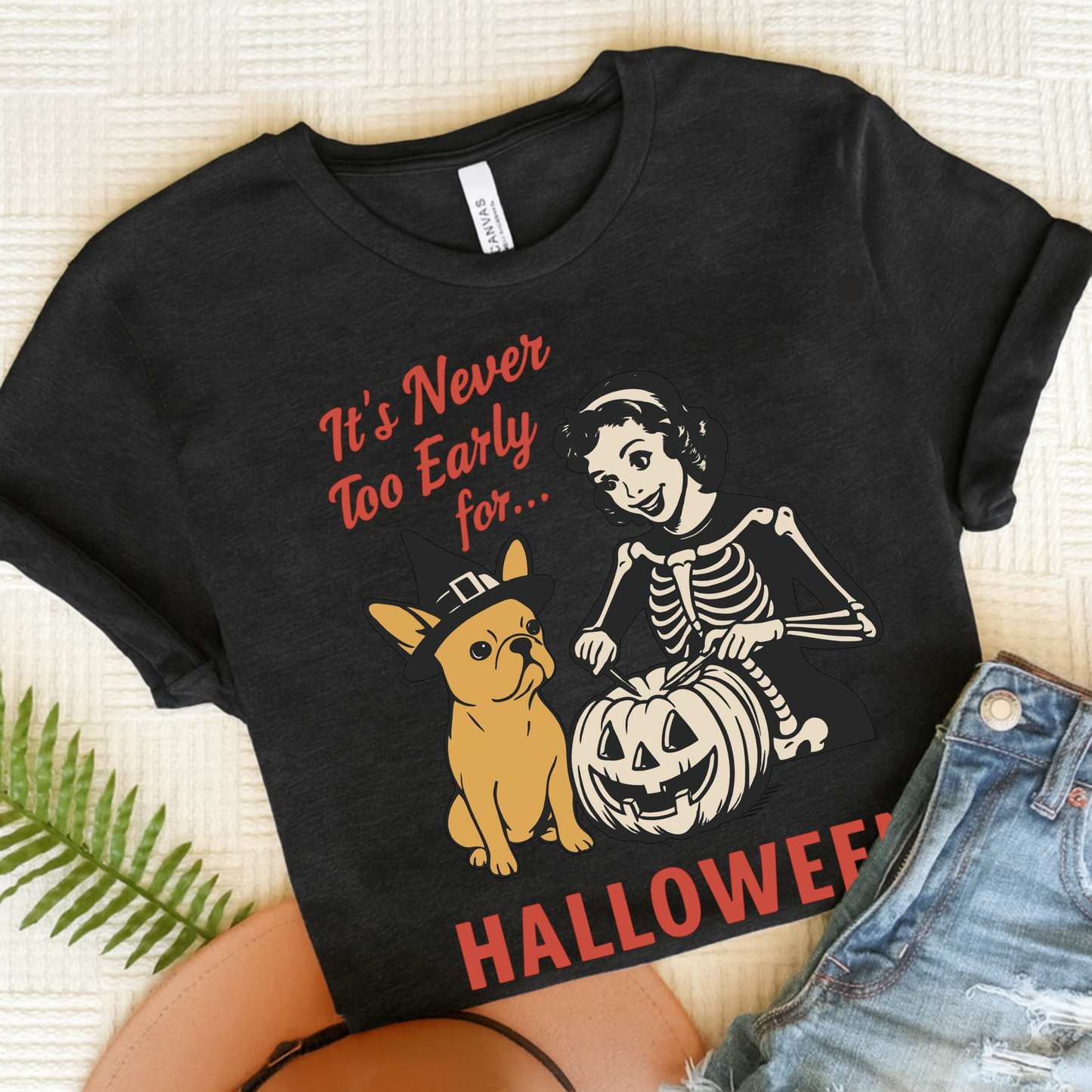 Fawn French Bulldog Early Halloween TShirt