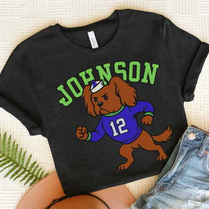 Ruby Cavalier College Mascot TShirt Dark Grey Heather