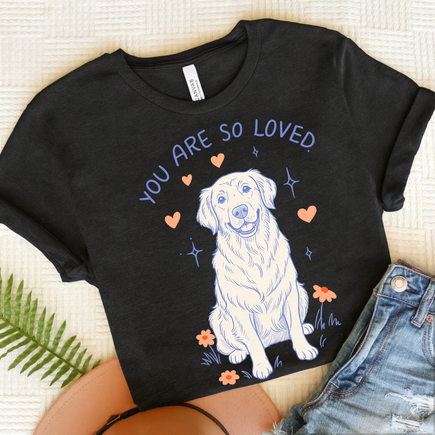 Golden Retriever Always Loved Tshirt Dark Grey Heather