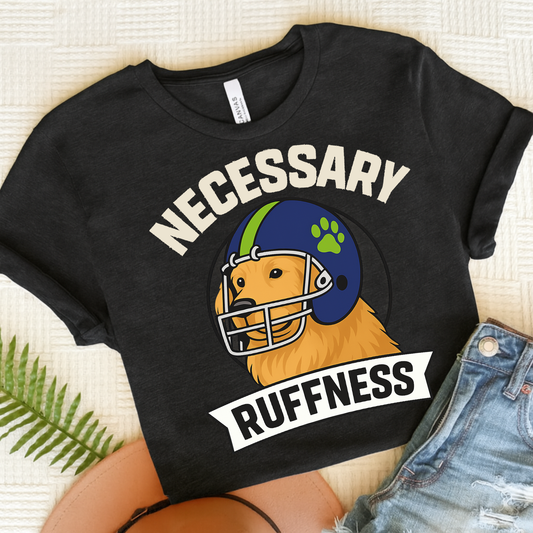 Football Golden Retriever Tshirt Dark Grey Heather