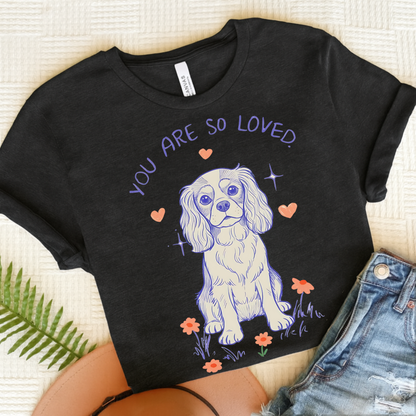 Cavalier King Charles Always Loved Tshirt Dark Grey Heather