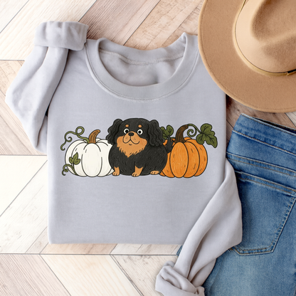 Black Tan Cavalier Pupkin Unisex Sweatshirt Ash