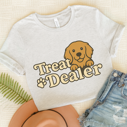 Treat Dealer Golden Retriever Tshirt Ash