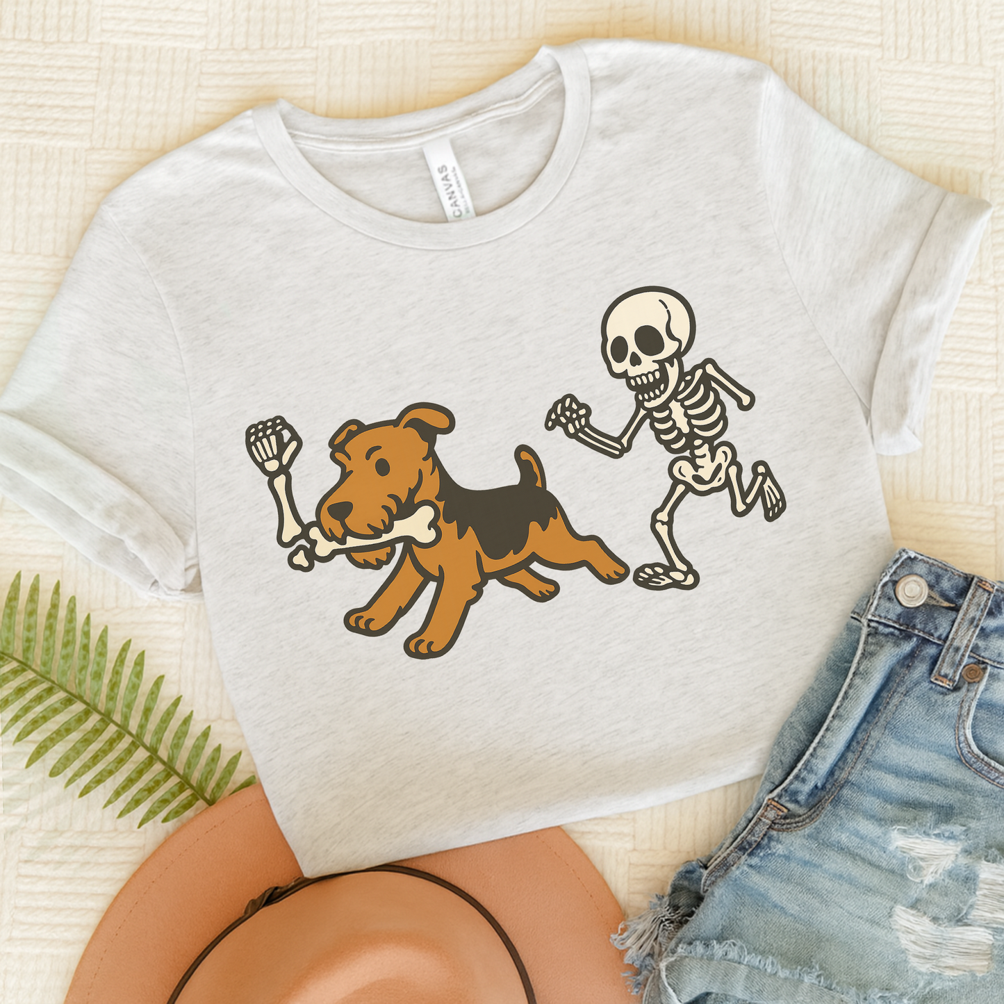 Airedale Terrier Grave Robber TShirt Ash