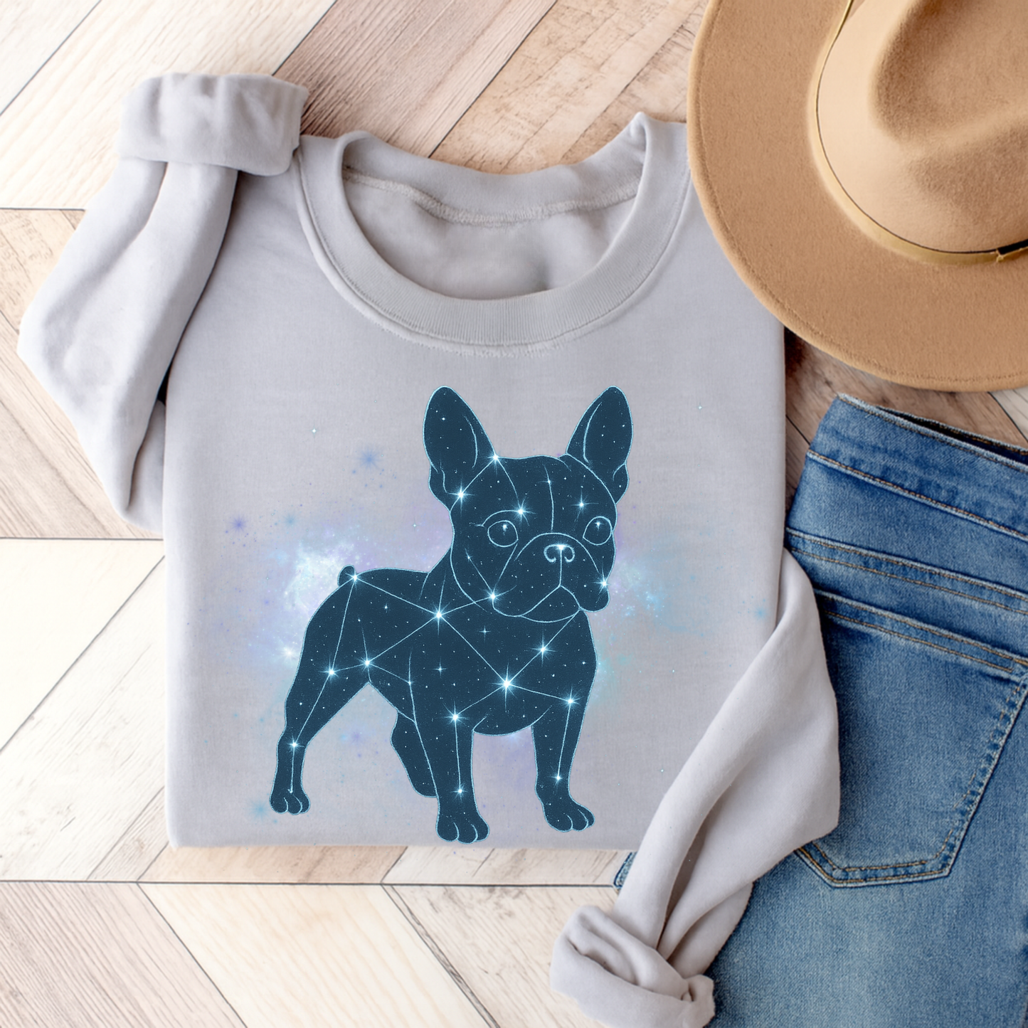 French Bulldog Constellation Sweatshirt Ash