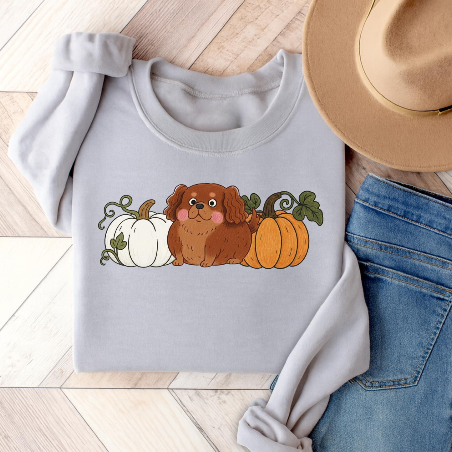 Ruby Cavalier Pupkin Unisex Sweatshirt Ash