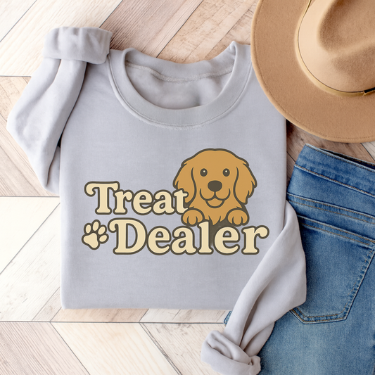 Treat Dealer Golden Retriever Sweatshirt Ash