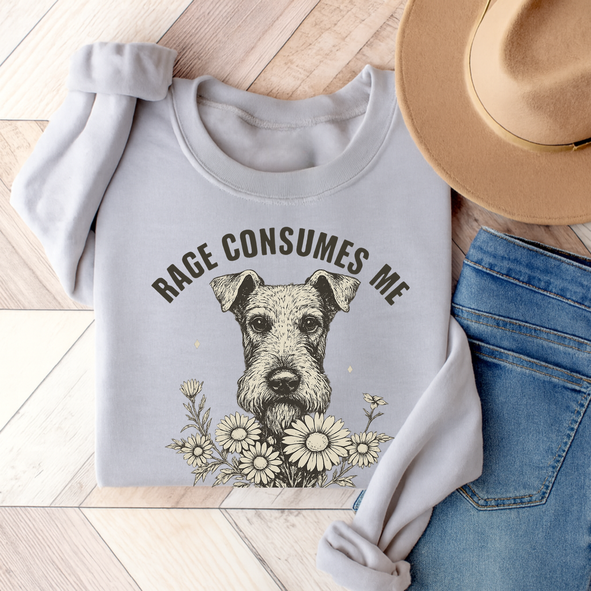 Airedale Terrier Rage Sweatshirt Ash