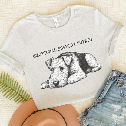 Airedale Terrier Potato Unisex Tshirt Ash