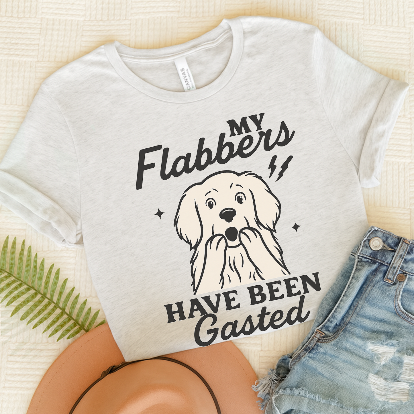 Golden Retriever Flabbergasted Tshirt Ash
