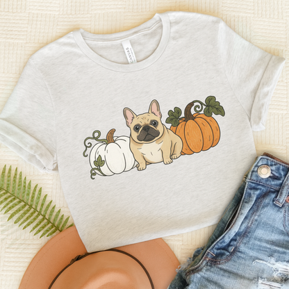Fawn Frenchie Pupkin Unisex Tshirt Ash