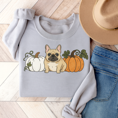 Fawn Frenchie Pupkin Unisex Sweatshirt Ash