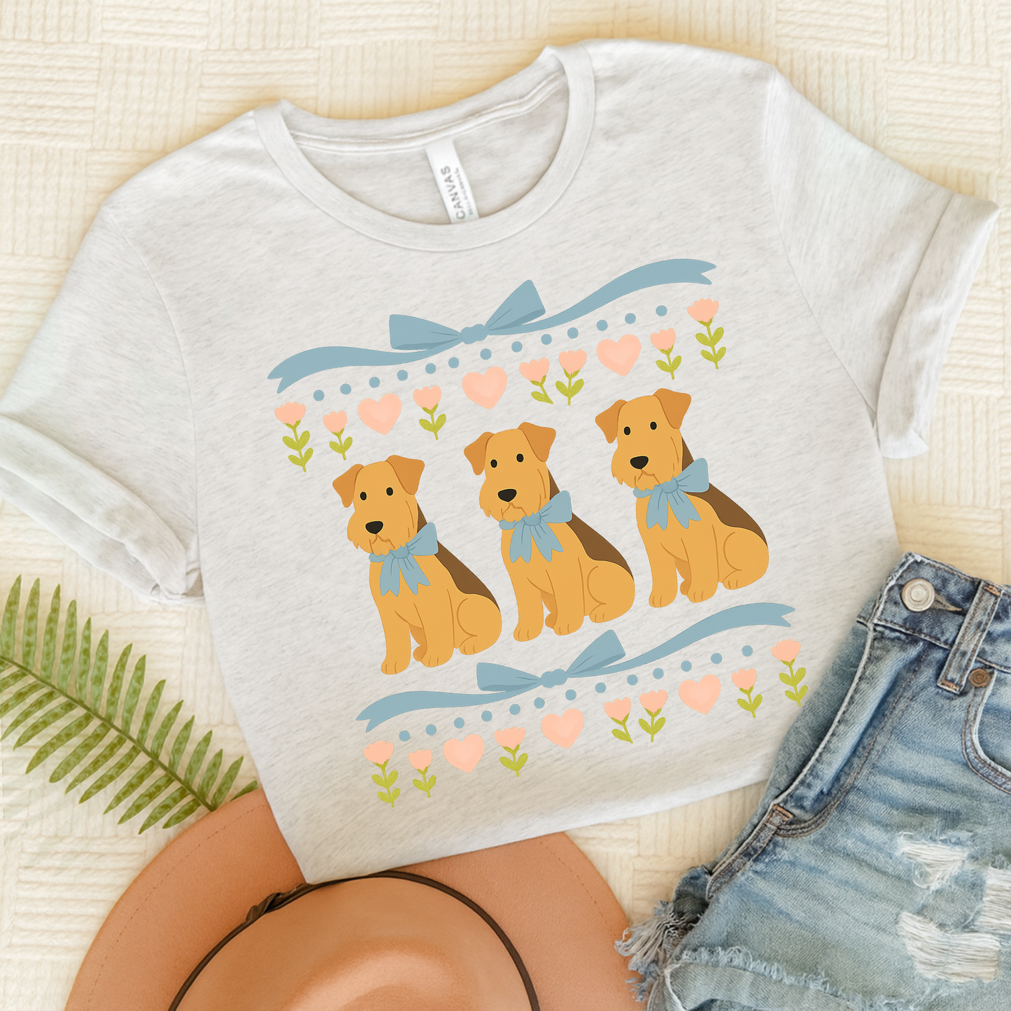 Airedale Terrier Grandma TShirt Ash