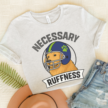 Football Golden Retriever Tshirt Ash