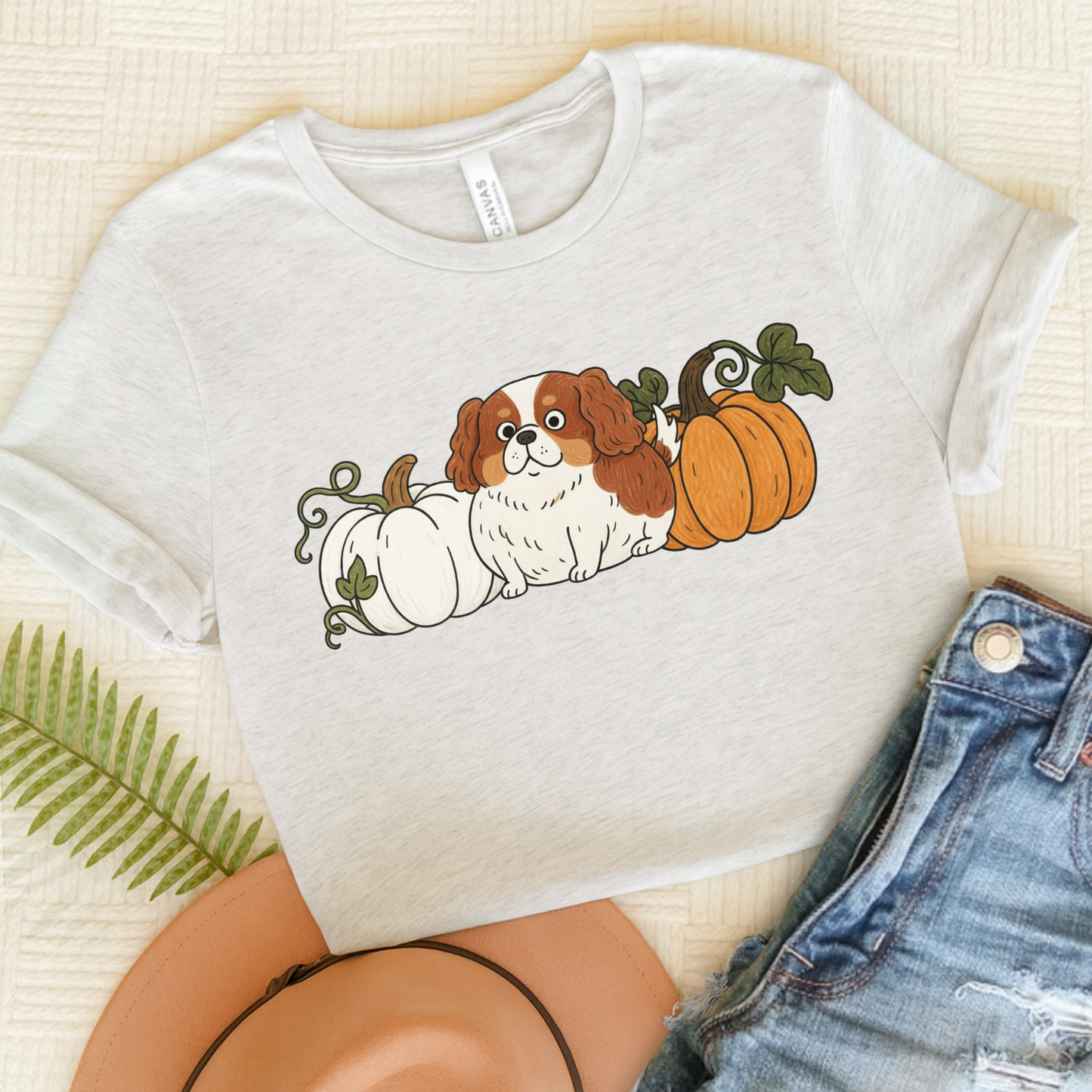 Blenheim Cavalier Pupkin Unisex Tshirt Ash