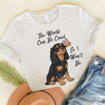 Cruel World Black Tan Cavalier Tshirt Ash