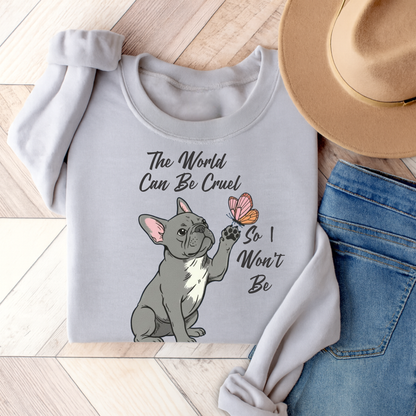 Cruel World Black Frenchie Sweatshirt Ash