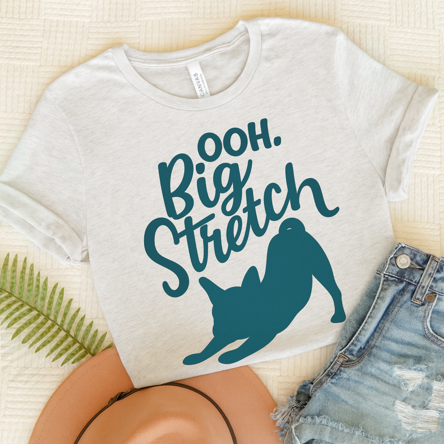French Bulldog Big Stretch TShirt Ash